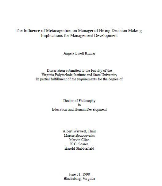 دانلود کتاب The Influence of Metacognition on Managerial Hiring Decision Making: Implications for Management Development 1529225290 3266 - دانلود کتاب The Influence of Metacognition on Managerial Hiring Decision Making: Implications for Management Development