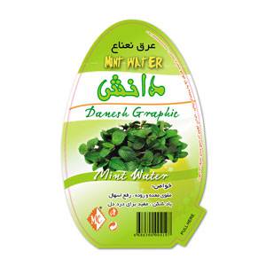 طرح مارک عرق نعنا بر روی شیشه