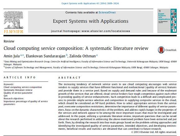 ترجمه مقاله انگلیسی : Cloud computing service composition: A systematic literature review