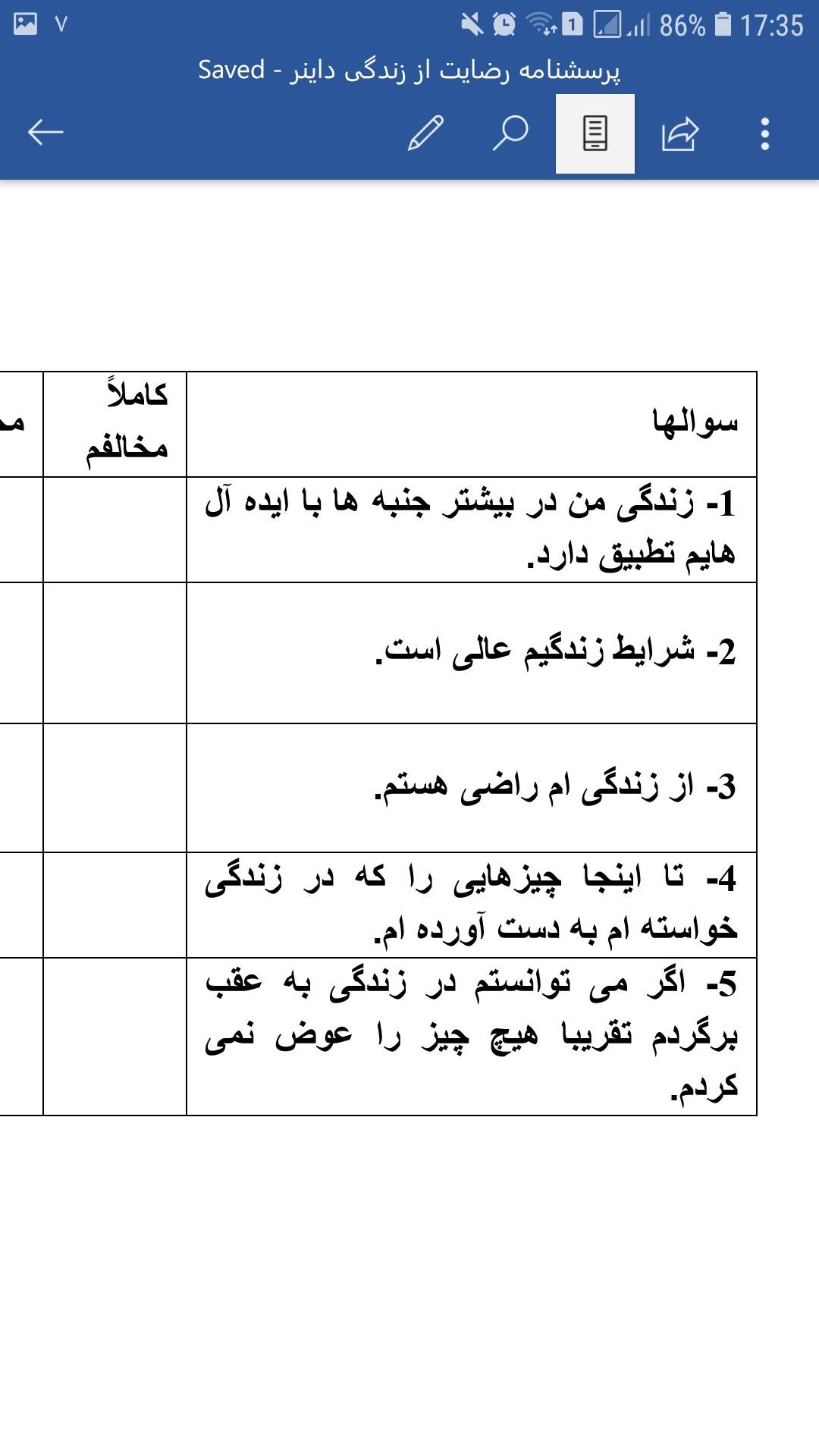 1574950102 4425 - پرسشنامه رضایت از زندگی داینر