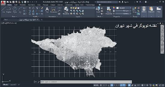 نقشه اتوکد توپوگرافی شهر تهران