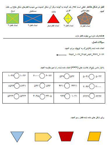 آموزش فصل ششم ریاضی سوم ابتدایی