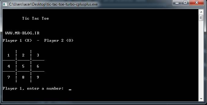 خرید پروژه بازی دوز به زبان سی پلاس پلاس | بازی دوز به زبان سی پلاس پلاس