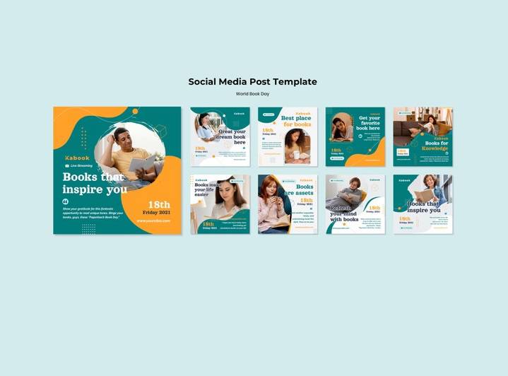 مجموعه قالب چند منظوره 9 عددی PSD اینستگرام