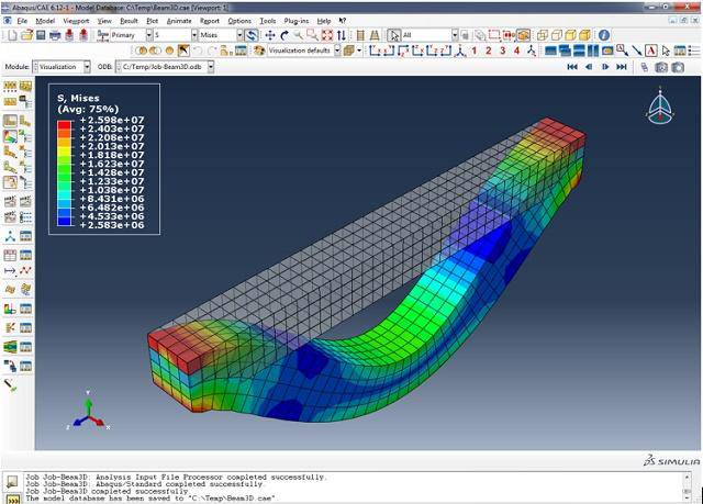 تحلیل تیر دو سر گیردار به صورت سه بعدی در نرم افزار ABAQUS