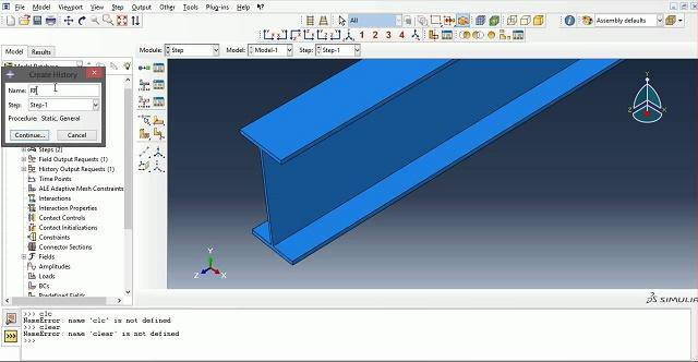 طراحی و مدلسازی تیر آهن در نرم افزار ABAQUS