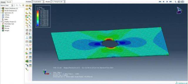 تحلیل جابجایی صفحه سوراخ دار با نرم افزار ABAQUS