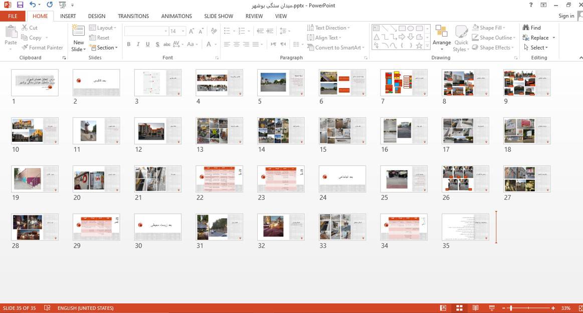 تحلیل فضای شهری میدان سنگی بوشهر در 35 اسلاید