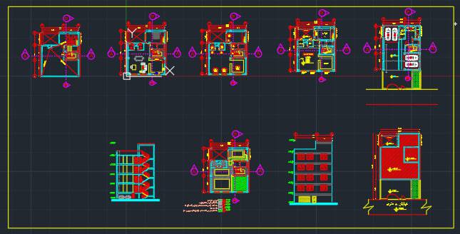 پلان آپارتمان 4 طبقه