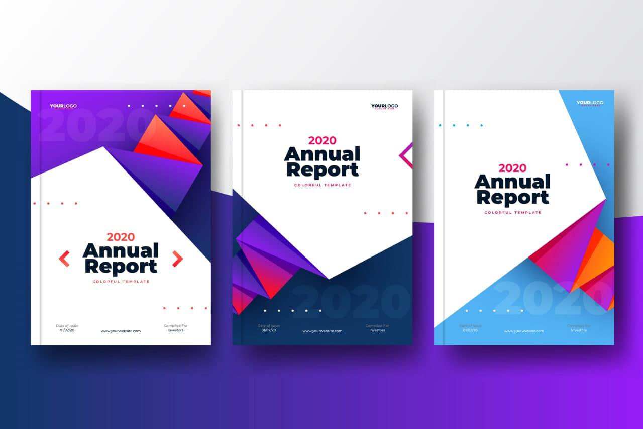 colorfu abstrlact annual report template| رنگارنگ انتزاعی گزارش قالب سالانه