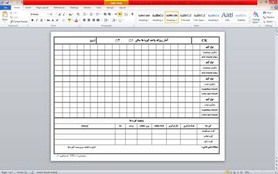 فرم آمار روزانه واحد کوره ها بصورت فایل ورد با پسوند docx