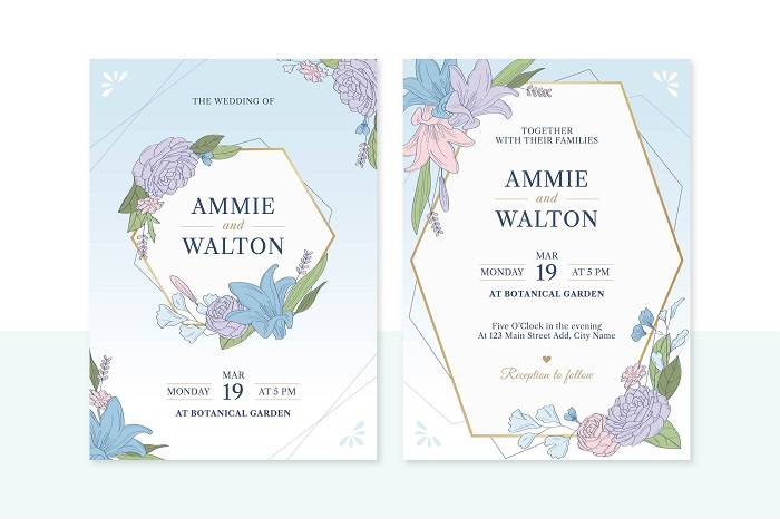 طرح کارت دعوت عروسی رمانتیک