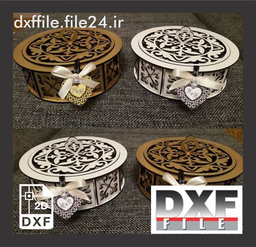 فایل برش لیزر جاشکلاتی گرد dxf