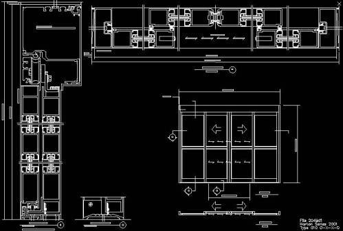 اتوکد طراحی درب اتوماتیک کشویی فرمت dwg