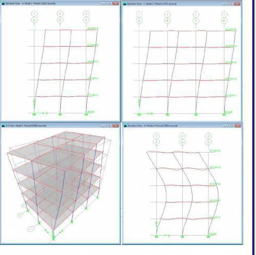 تحلیل استاتیکی معادل، طیفی و تاریخچه زمانی ساختمان 5 طبقه بتنی توسط نرم افزار
