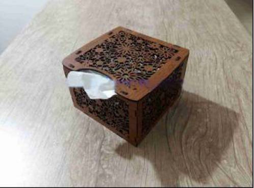 طرح لیزری جعبه دستمال کاغذی کوچک با فرمت کورل دستگاه لیزر co2