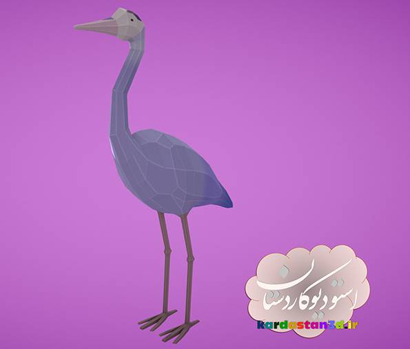 الگوی ساخت کاردستی مجسمه مقوائی «حواصیل آبی»