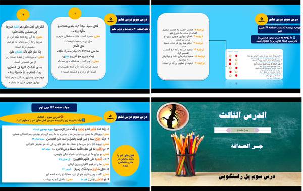 پاورپوینت درس سوم پل راستگویی از عربی نهم