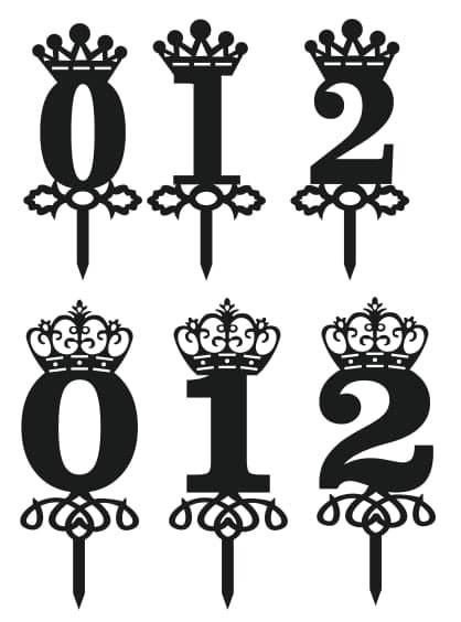 تاپر اعداد کیک تولد برش لیزری 2 طرح