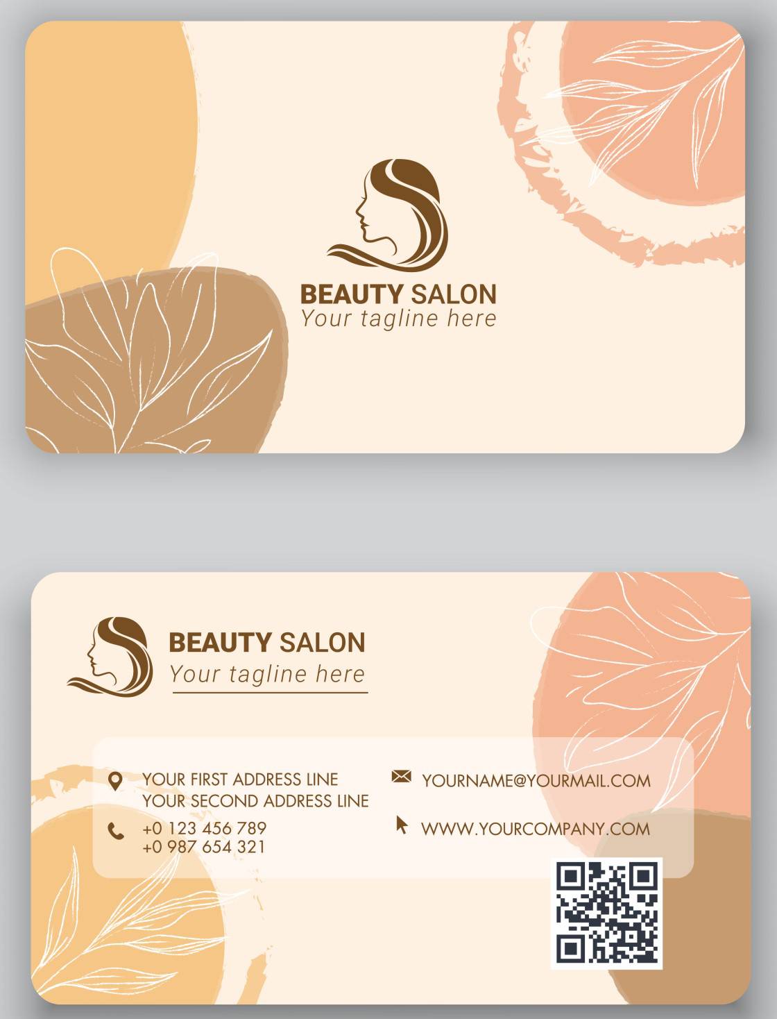 کارت ویزیت سالن زیبایی لایه باز