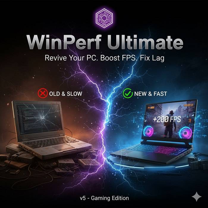بهینه‌سازی ویندوز برای گیمینگ | کاهش پینگ و افزایش FPS با WinPerf Ultimate v6
